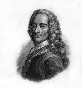Portrett av Voltaire, gravering fra 1800-tallet av Unknown artist