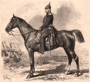 Portrett av William I i uniform på hesteryggen av Unknown