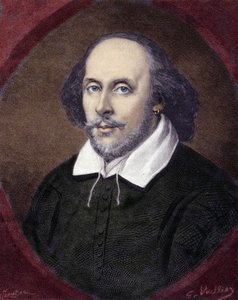 Portrett av William Shakespeare (1564-1616), engelsk dramatiker. av Unknown artist