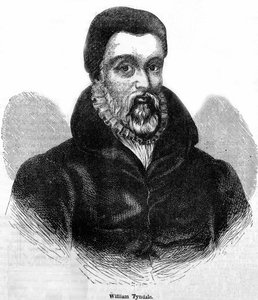 Portrett av William Tyndale (Tindale) (1494-1536), walisisk teolog og oversetter. Gravering fra 1800-tallet. av Unknown artist