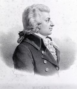 Portrett av Wolfgang Amadeus Mozart (1756 - 1791). av Unknown artist