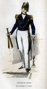 Portrett av en skipskaptein. i "" Marinens generelle historie"" av Van Tenac av Unknown artist