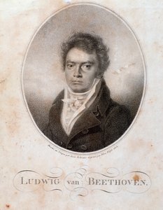 Portrett av den tyske komponisten Ludwig van Beethoven (1770-1827) Gravering. 1800-tallet. Bologna, Civic Museum of Bibliographic Music av Unknown artist