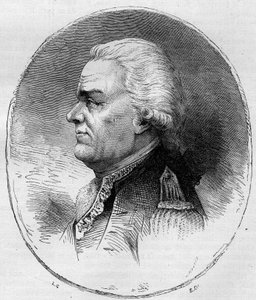 Portrait of the Count of Grasse (Francois Joseph Paul, Marquis de Grasse Tilly) (1722-1788), French admiral who participated in the American War of Independence (1775-1783). Engraving from 1881. av Unknown artist