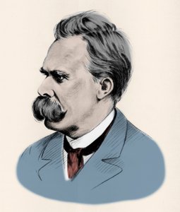 Portrett av den tyske filosofen Friedrich Nietzsche (1844-1900). av Unknown artist