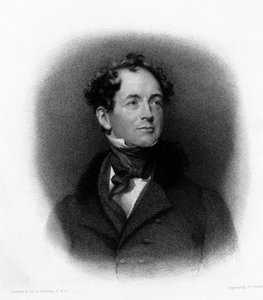 Portrett av den irske poeten Thomas Moore (eller Thomas More) (1779-1852) Gravering fra 1800-tallet av Unknown artist