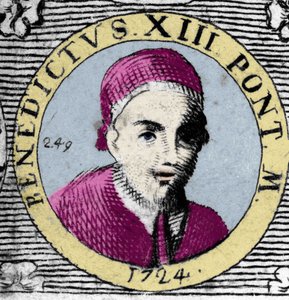 Portrett av paven (1724-1730) Benedikt XIII (1649-1730). av Unknown artist