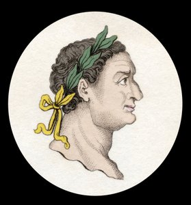 Portrett av den romerske keiseren Titus (39-81). (Titus Flavius Sabinus Vespasianus). Gravering av 1800-tallet. av Unknown artist
