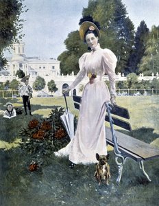 Portrett av den russiske prinsessen Youssopoff i en park i 1844. av Unknown artist
