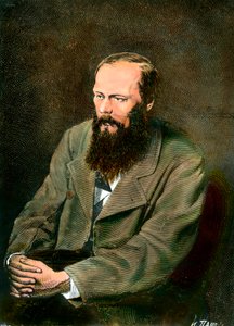 Portrett av den russiske forfatteren Fjodor Dostojevskij (Dostojevskij eller Dostojevskij) (1821-1881). av Unknown artist