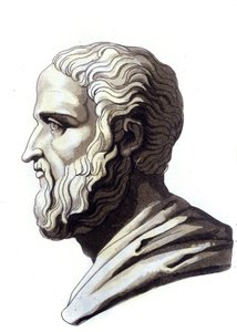 Portrett av loftstaleren Isorate (436-338 f.Kr.). av Unknown artist