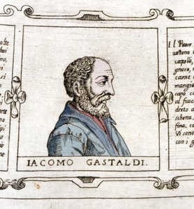 Portrett av kartografen (geografen) Giacomo Gastaldi (? - 1566). av Unknown artist