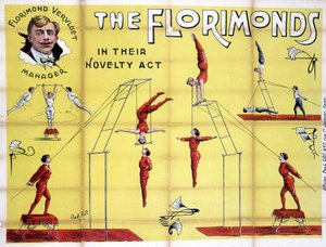 Plakat for showet av Florimonds, trapesister av Unknown artist
