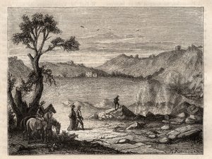 Pozzuoli Solfatara, near Naples - Solfatare de Pouzolles, Italy - engraving in 