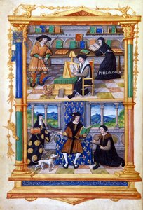 Prins som lærer fysikk, filologi, religion og vedlikehold - i "" From the instruction of a prince"" av Guillaume Bude (Budee) (Budaeus) (1467-1540) av Unknown artist
