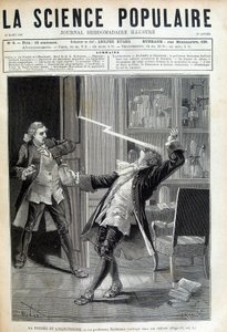 Professor Georges Guillaume Richmann (1711-1753) døde i verkstedet sitt etter et eksperiment med et elektrometer av Unknown artist