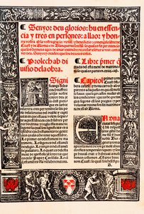 Prolog av "" Blanquerna "" av Raymond Lulle på katalansk Ramon Llull, på spansk Raimundo Lulio (Lullo) (Lull), katalansk filosof, teolog og poet (1235-1315) av Unknown artist