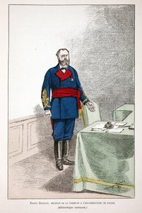 Raoul Rigault (1846-1871), delegat for kommunen til den tidligere politiprefekturen. Etsning i farger, for illustrasjon "" History of the Corps of Peacekeepers""" bok utgitt i regi av Louis Lepine (1846-1933), prefekt for politi d av Unknown artist