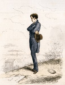 Rastignac forblir alene, tok noen skritt opp kirkegården... av Unknown artist