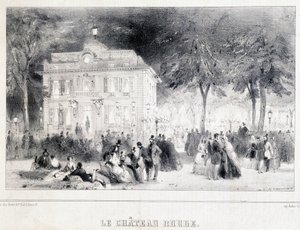 Resepsjon foran det røde slottet. av Unknown artist
