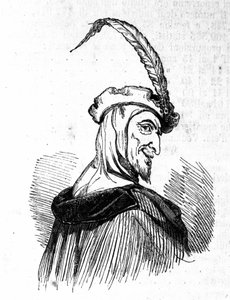 Representasjon av Mephistopheles (Mephisto), karakter av legenden om Faust. Gravering av 1800-tallet av Unknown artist
