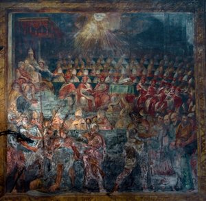 Representasjon av det første rådet i Nicee, det første økumeniske råd, i 325 av Unknown artist