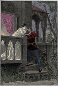 Representasjon av Operaen "" Romeo et Juliette"" av Hector Berlioz spiller på Paris Opera. Gravering fra 1888. av Unknown artist