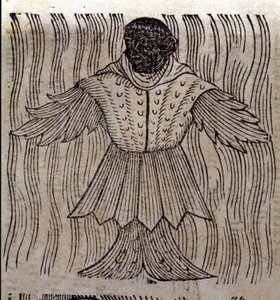 Representasjon av sjømunken, den imaginære fisken og det marine monsteret. Gravering fra "Prodigiorum ac ostentorum chronicon" av Conrad Lycosthenes (Konrad Wolffhart av Unknown artist