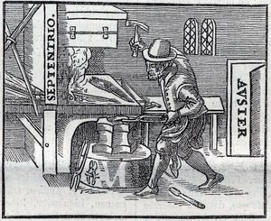 Reproduksjon av graveringen av verket fra 1600 "De Magnete, Magneticisque Corporibus, et de Magno Magnete Tellure"" (eller Magnetism and Magnetic Bodies, and Great Magnet of the Earth) av William Gilbert (eller William Gylberde) av Unknown artist