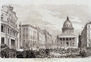 Revolusjonen i 1848: Pantheonangrep 24. juni 1848 - i "" Contemporary Popular History"" av Unknown artist