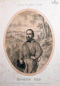 Risorgimento: "" Portrett av den italienske patrioten Rosolino Pilo (1820-1860) "" av Unknown artist