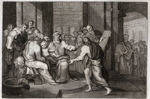 Royaumont Bibelen, Det nye testamente: Jesu Kristi omskjæring. Illustrasjon fra 1811. av Unknown artist