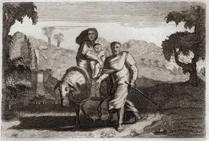 Royaumont Bible, New Testament: Flight to Egypt. av Unknown artist