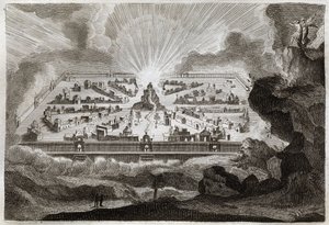 Royaumont Bibelen, Det nye testamente: Det nye Jerusalem. Engelen viser Johannes det nye Jerusalem. Illustrasjon fra 1811. av Unknown artist