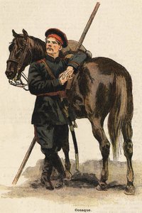 Russisk kosakk kostyme. 1800-talls gravering. Bianchetti samling. av Unknown artist