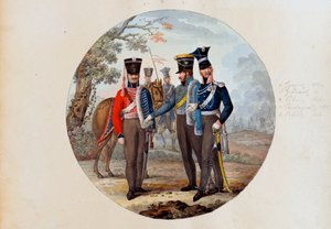 Russiske husarer og lansere av Unknown artist