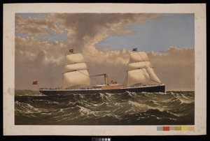 SS Bristol, White Star Line, ca. 1875 (trykk) av Unknown artist
