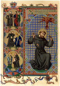 Frans av Assisi blir stigmatisert. tidlig på 1900-tallet (kromo) av Unknown Artist