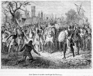 Saint Louis og hans mor reddet av parisere - i "Histoire de France populaire"" av H. Martin av Unknown artist