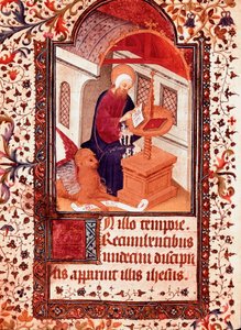 Saint Mark Miniature fra "" The Hours of Edward I (Duarte) of Portugal (1391-1438)" Lisboa fra 1400-tallet, Torre do Tombo av Unknown artist