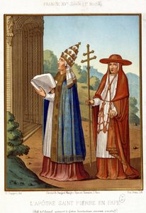 Sankt Peter i paven akkompagnert av en kardinal, 2. halvdel av 1400-tallet. av Unknown artist