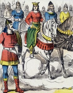 Sainte Clotilde (475-545) flyktet fra veiledningen til sin onkel Gondebaud, kongen av Bourgondes (480-516), som var morderen av familien hans. av Unknown artist