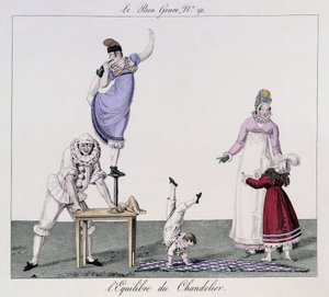 Saltimbanks: Balanse av lysestaken - i “” Den gode sjangeren””, deb. 1800-tallet av Unknown artist