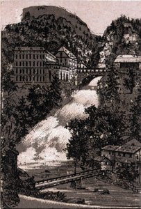 Salzkammergut, Austria: view of the Gastein valley. in “” The world illustrates 168 views”” Undated (end of 19th century) av Unknown artist