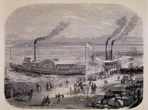 San Francisco Docks and Paddle Wheeled Boats (California) - i «Tour du Monde» av Unknown artist