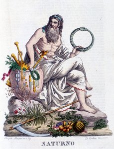 Saturn. På latin Saturnus (tilsvarer den greske guden Cronos). av Unknown artist
