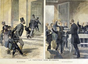 Skole: tilbake til skolen i går og i dag - i "" the Petity Journal" av Unknown artist