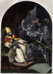 Sciarra Colonna slo pave Boniface VIII i ansiktet av Unknown artist