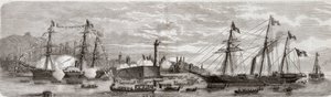 Andre italienske uavhengighetskrig, italiensk kampanje i 1859: Napoleon III (1808-1873) i havnen i Genes 12/05/1859 - Frenchs ankomst til Genova, 12. mai av Unknown artist