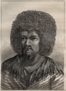 Andre reise (1772-1775) av kaptein James Cook (1728-1779): portrett av O-Too (O Too), kongen av Tahiti - illustrasjon hentet fra "The Great Mariners of the 18th century" av Unknown artist